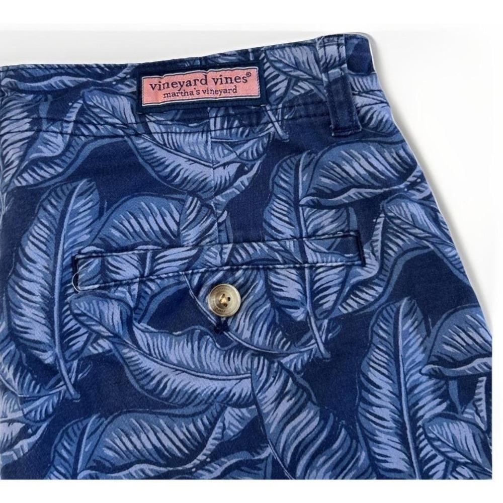 Mens Vineyard Vines Breaker Chino Shorts Sz 30 Sea Leaves Print EC‎